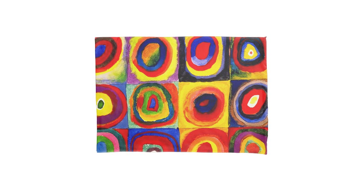 Farbstudie Quadrate Kandinsky Squares Circles Pillow Case Zazzle Com