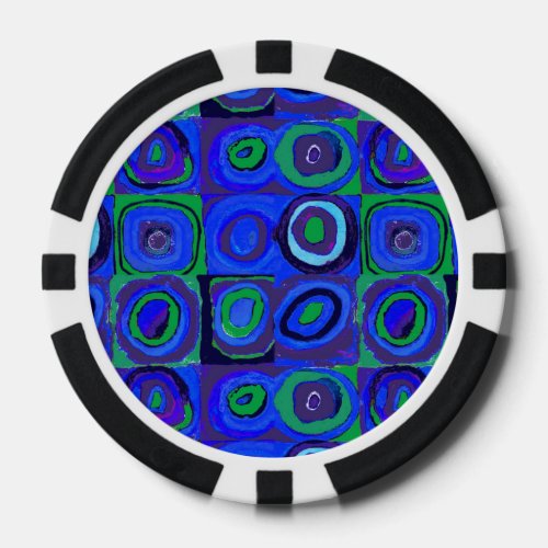 Farbstudie Quadrate Squares Blue Circles Poker Chips