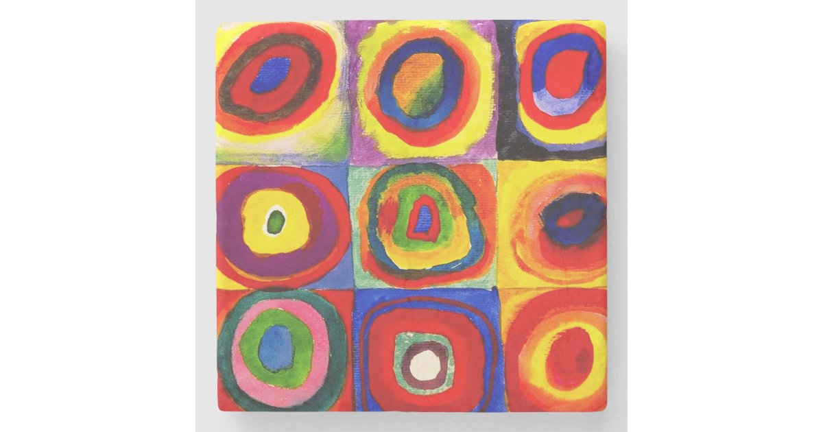 Farbstudie Quadrate Squares With Concentric Stone Coaster Zazzle Com