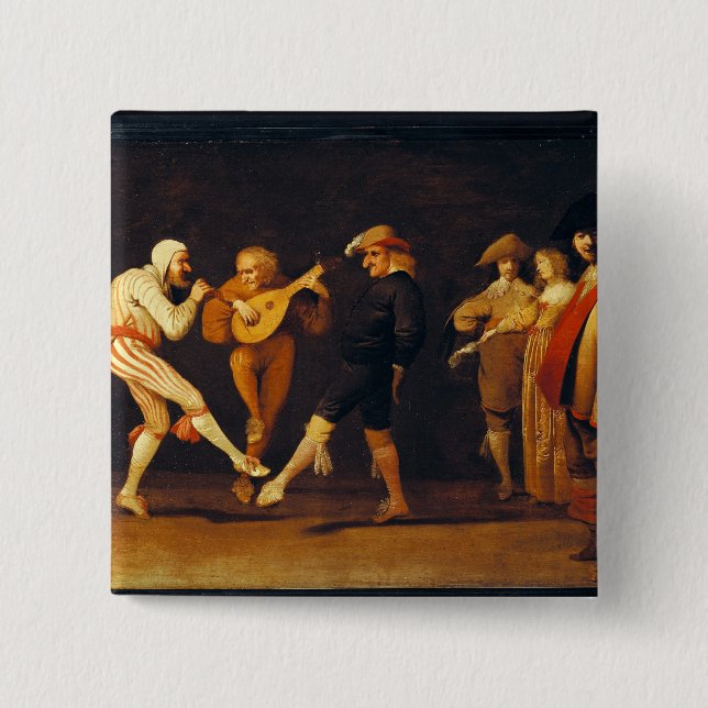Farce Actors Dancing Button (Front)