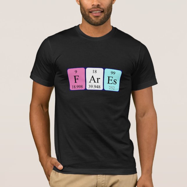 Fares periodic table name shirt (Front)