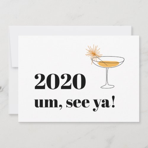 Farewell 2020 Modern Font Cocktail Card
