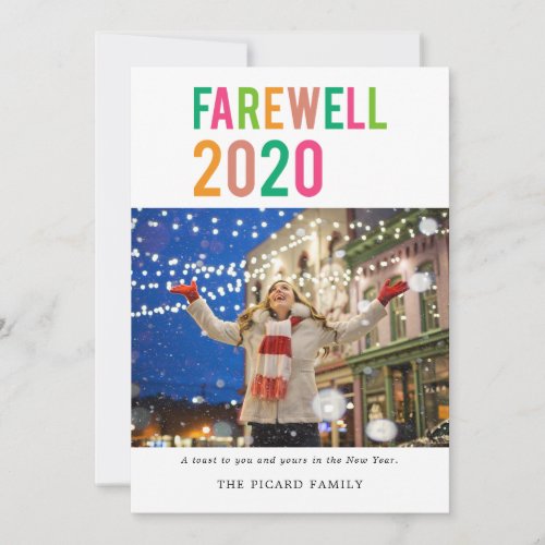 Farewell 2020 New Year Colorful Cute Festive Holiday Card