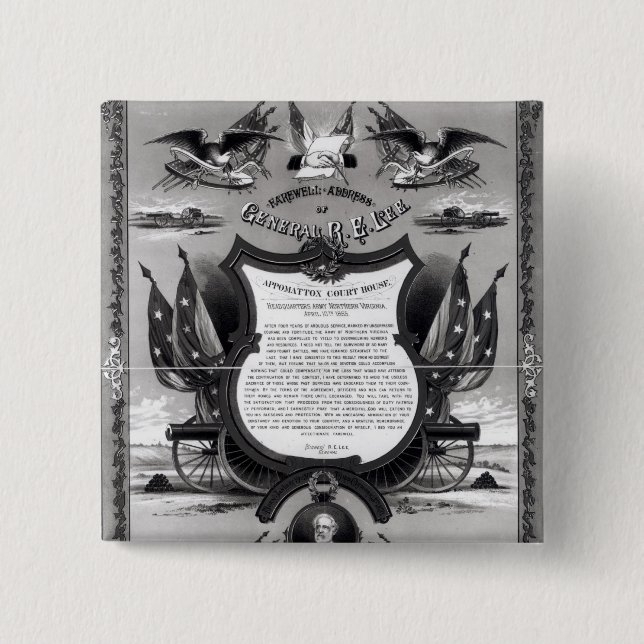 Farewell Address of General Robert E. Lee Button (Front)