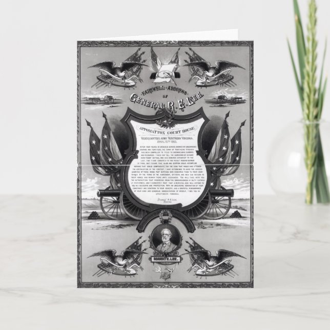 Farewell Address of General Robert E. Lee Card (Front)