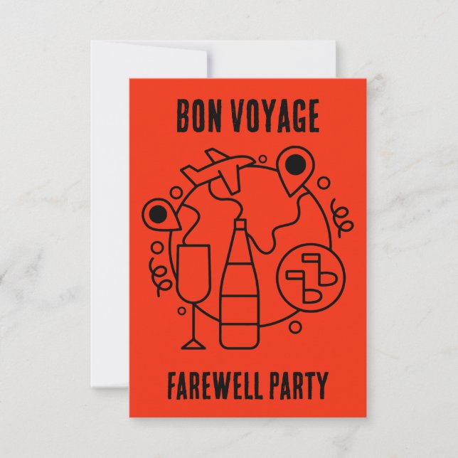 Farewell Bon Voyage Party RSVP Card (Front)