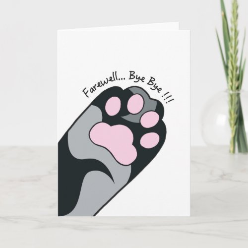 Farewell Cat Paw Card