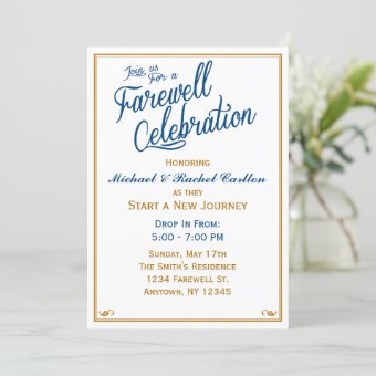 Farewell Celebration Going Away Invitation Navy | Zazzle