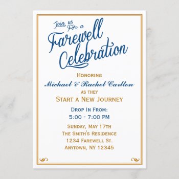 Farewell Celebration Going Away Invitation Navy by aaronsgraphics at Zazzle