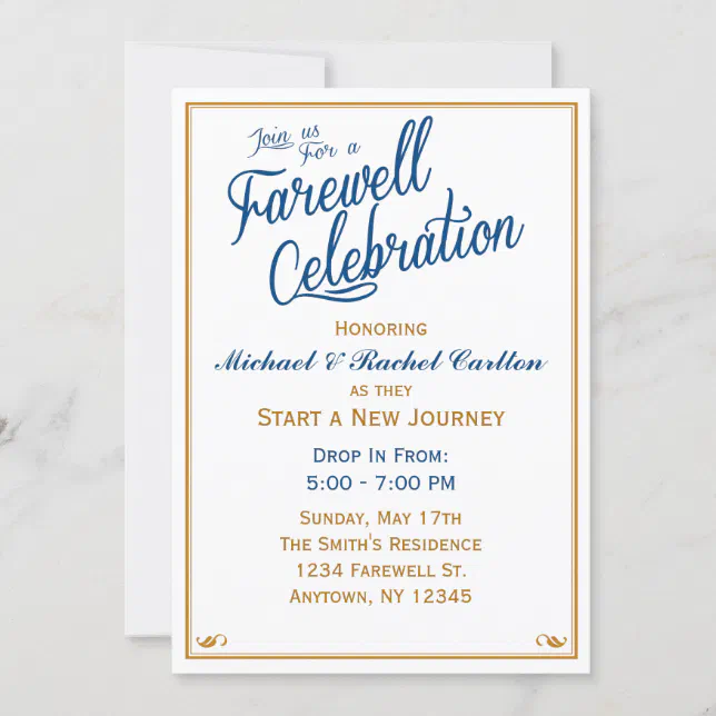 Farewell Celebration Going Away Invitation Navy | Zazzle