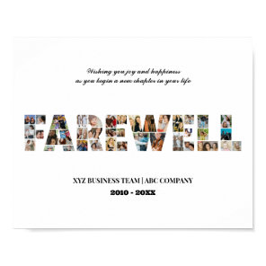 Farewell Custom Photo Collage Coworker Retirement Poster