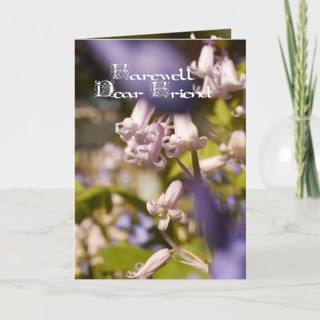 Farewell dear friend, sympathy card (Front)