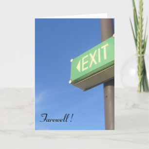 farewell exit card