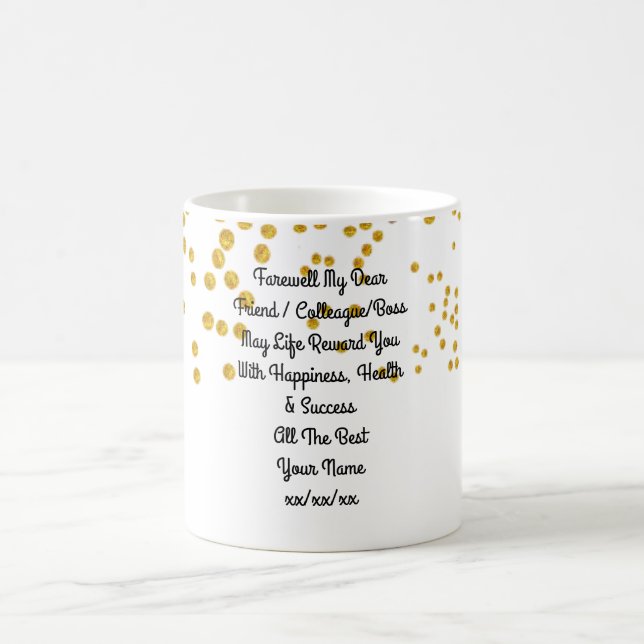 Farewell Gift Colleague Friend Boss Personalized Coffee Mug (Center)
