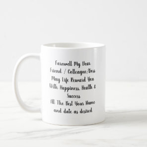 Farewell Gift Colleague Friend Boss Personalized Coffee Mug