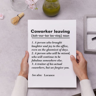Farewell Gift for Your Departing Colleague Thank You Card
