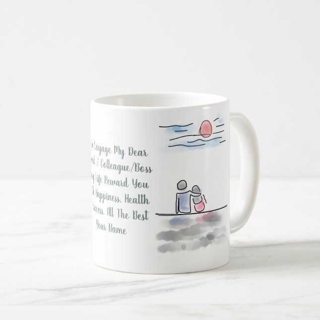 Farewell Gift Personalized Bonvoyage Couple Coffee Mug (Front Right)