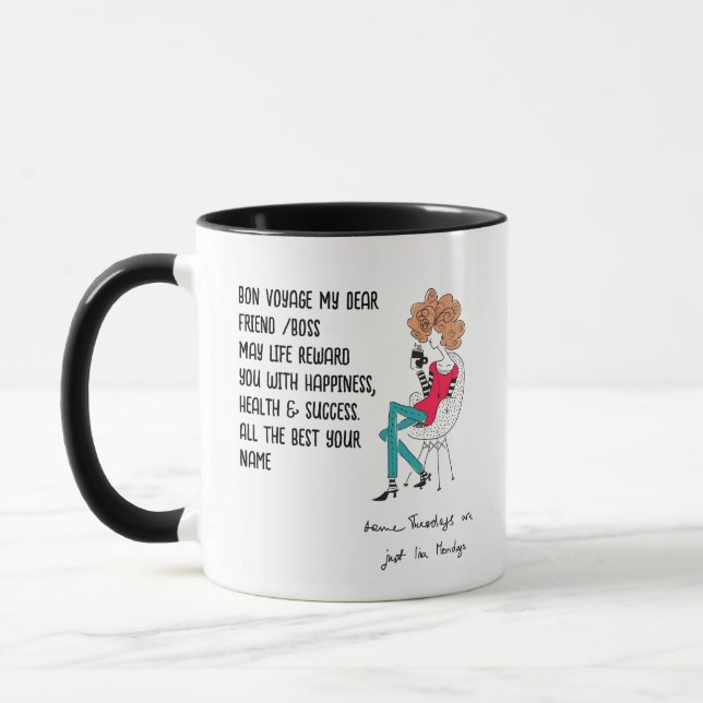 Farewell Gift Personalized For an Ironic Friend Mug (Left)