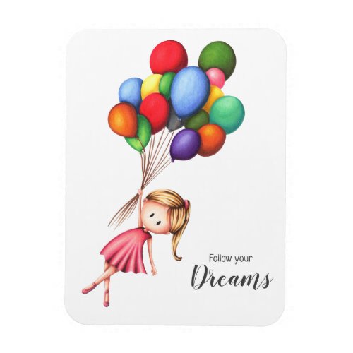 Farewell Girl with Balloons Encouragement  Magnet