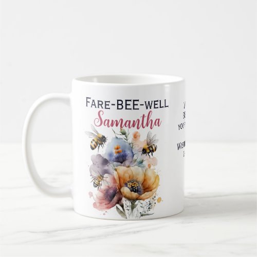 Farewell Goodbye Leaving Floral Bee Coffee Mug