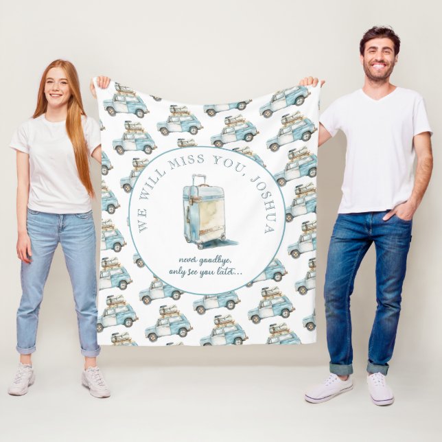 Farewell Grad Cute Car Going Away Party Fleece Blanket (In Situ)