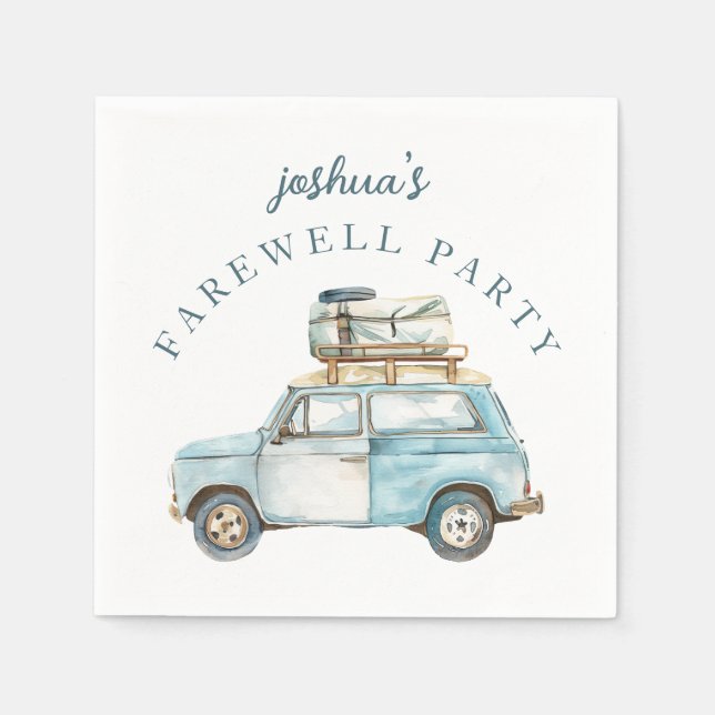 Farewell Grad Cute Car Going Away Party Napkins (Front)