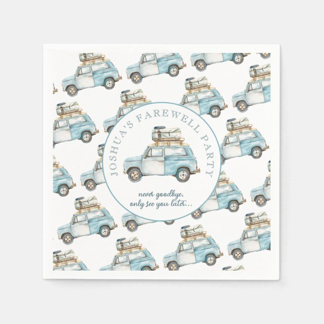 Farewell Grad Cute Car Going Away Party Napkins (Front)