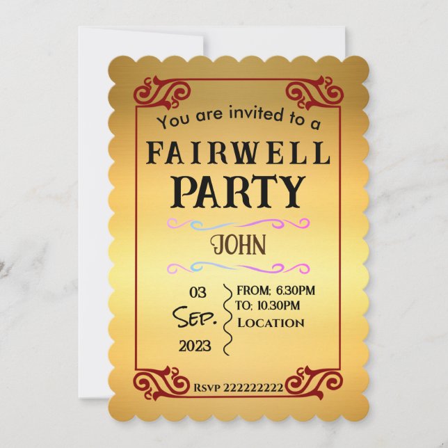 Farewell  invitation (Front)