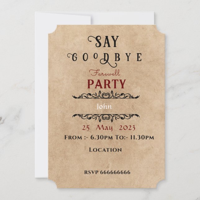 Farewell Invitation (Front)