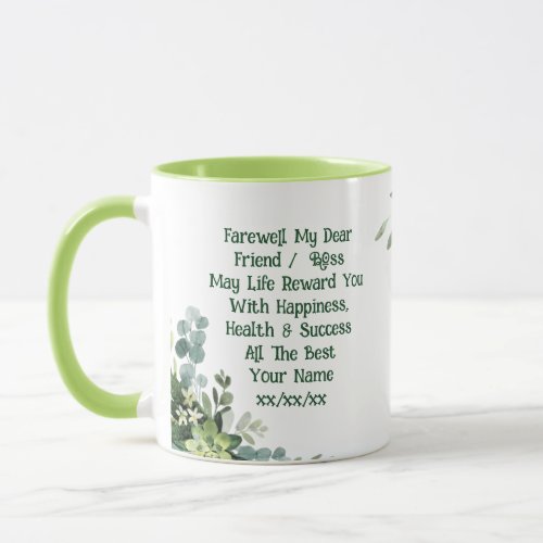 Farewell Leaving Mug Add Own Text Poem Message