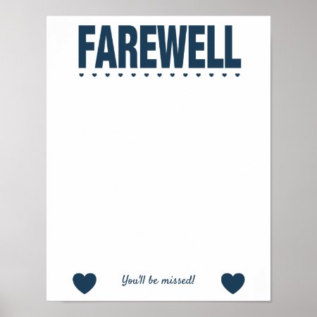 Farewell Leaving Party Guest Book Poster