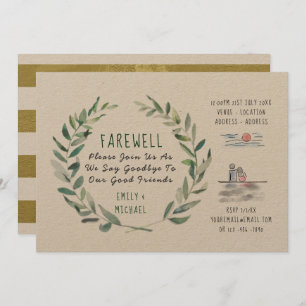 Farewell Leaving Party Invitation Kraft Rustic Art