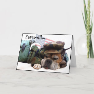 Farewell Military Boxer dog greeting card