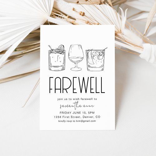 Farewell Moving Retirement Party Invite Drinks