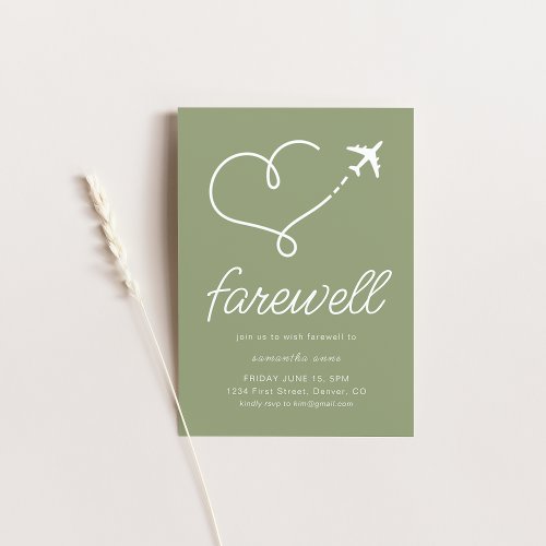 Farewell Moving Retirement Party Invite with Plane