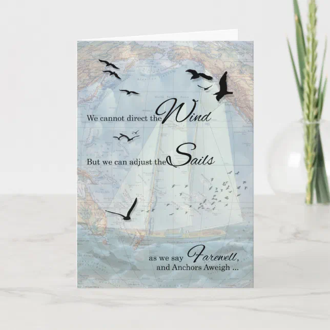 Farewell Nautical Sailing Theme Anchors Aweigh Card Zazzle