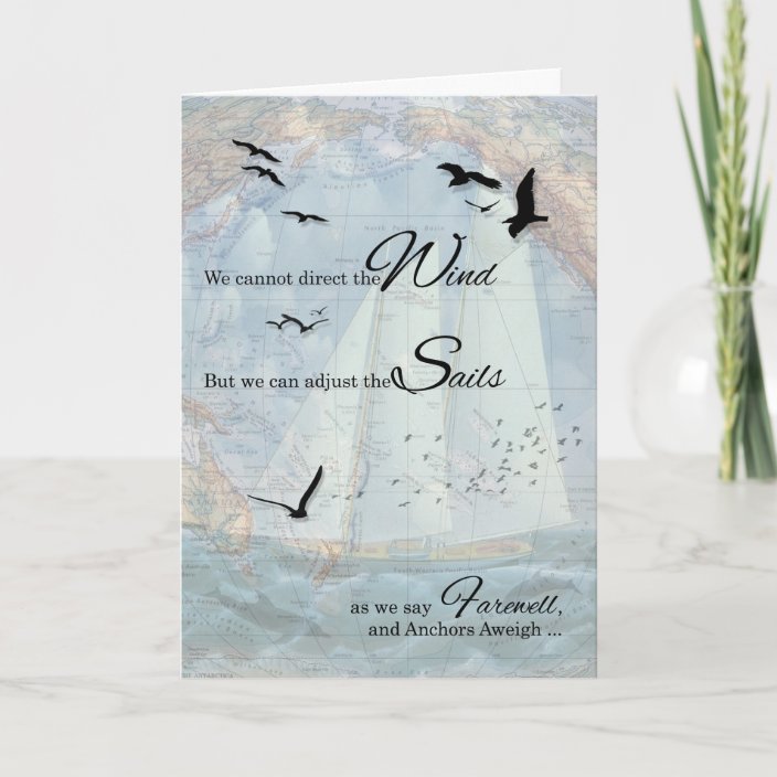 Farewell Nautical Sailing Theme Anchors Aweigh Card