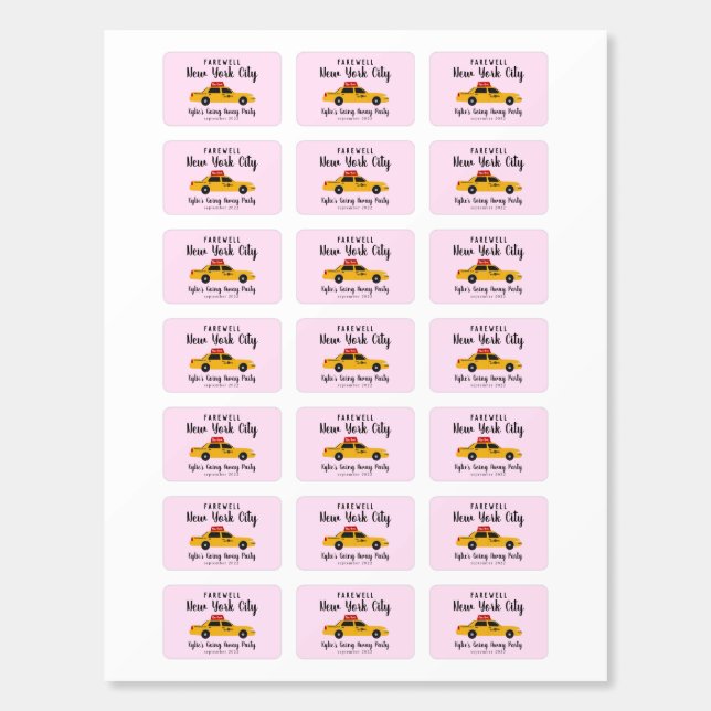 Farewell New York City Matchbox Matchboxes (Sticker Sheet)