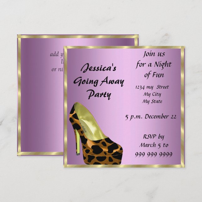 Farewell Party Invitation Card good bye (Front/Back)