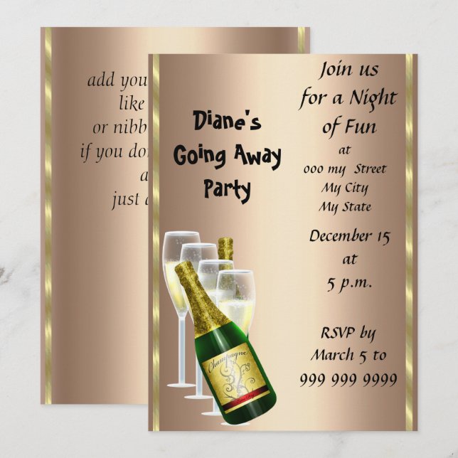 Farewell Party Invitation Card Good Bye (Front/Back)