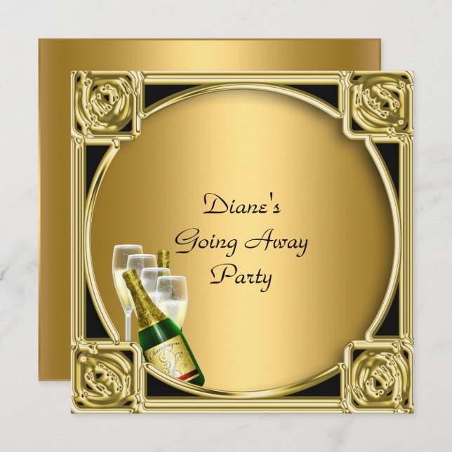 Farewell Party Invitation Card Good Bye (Front/Back)