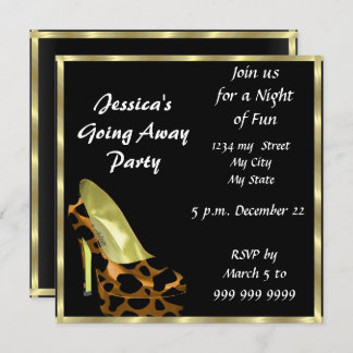 Farewell Party Invitation Card good bye black