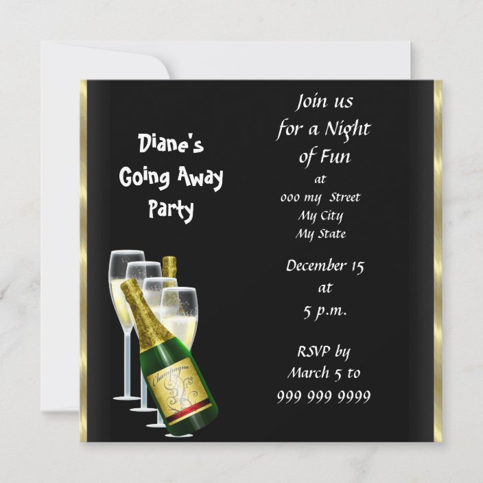 Farewell Party Invitation Card Good Bye Black | Zazzle.com