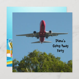 Farewell Party Invitation Plane Good Bye