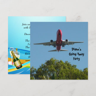 Farewell Party Invitation Plane Good Bye