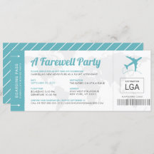 Farewell Party Travel Theme Boarding Pass Invite