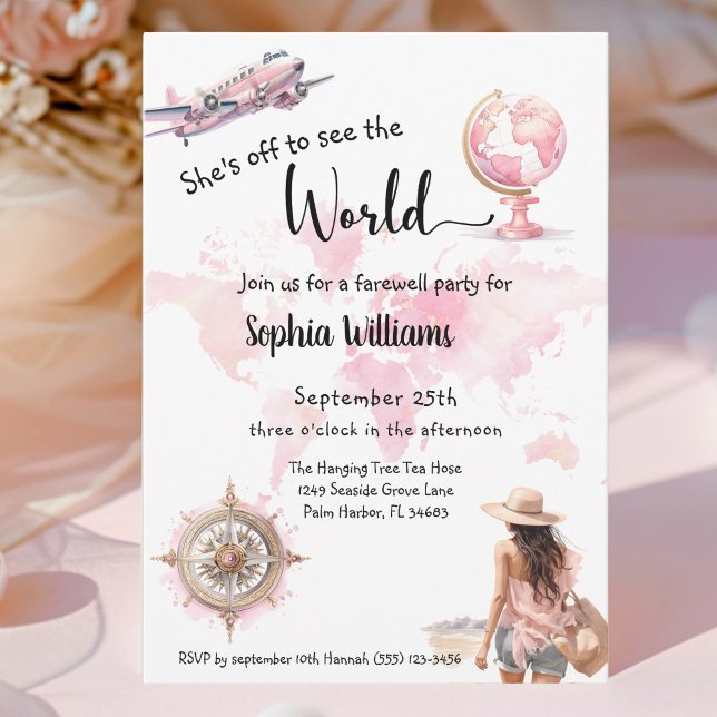 Farewell party world travel going away  invitation (Creator Uploaded)
