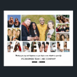 Farewell Photo Collage Retired Coworker Colleague Poster<br><div class="desc">Personalized Farewell Photo Collage for retired colleague, co-worker, team manager or boss. This customizable photo gift is also perfect as a farewell keepsake for teacher, coach or friends leaving. This custom template is a unique and meaningful goodbye gift that captures the precious moments and memories shared together. The design features...</div>