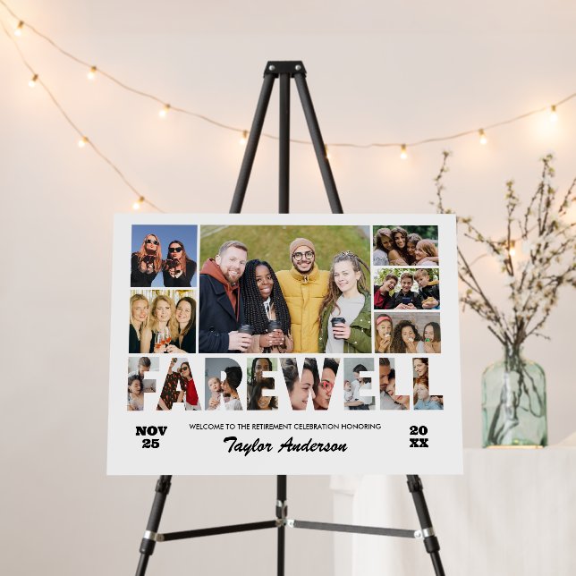 Farewell Photo Collage Retirement Party Welcome Foam Board (In Situ (Stand))