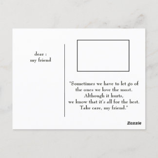 Farewell postcards to your friend